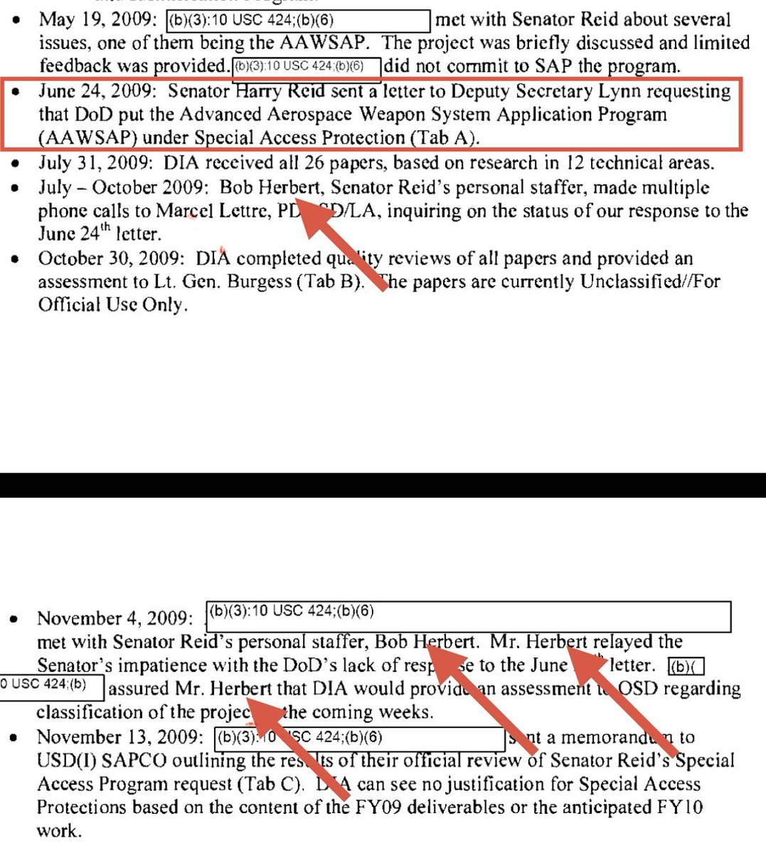 Timeline showing Herbert pressuring Pentagon on AAWSAP